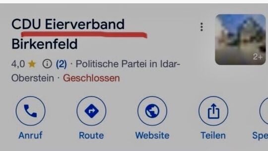 Ein Screenshot des Eintrages bei Google Maps