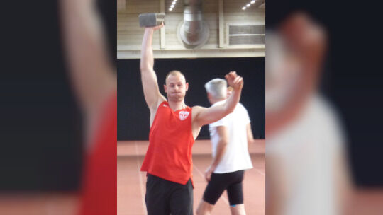 Niklas Hahn durfte sich über eine Silbrmedaille bei der Deutschen Meisterschaft im Steinstoßen freuen.