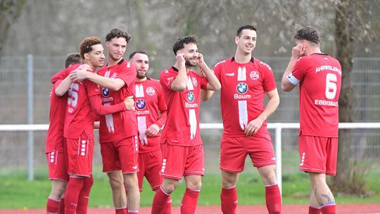 Dieser Jubel des Ahrweiler BC gehört zum 94. Saisontreffer des Rheinlandliga-Spitzenreiters, es war das 1:0 von Thomas Idel (Dri