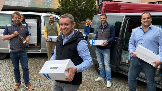 Die bekannte Winzergruppe Nahe Sieben mit (von links nach rechts) Ulrich Lorenz, Marcus Hees, Florian Lunkenheimer, Alexander Wa