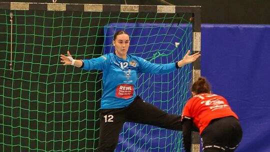 Abschiedsspiel: Emily Bursch hütet zum vorerst letzten Mal das Tor der HSG Nahe-Glan.