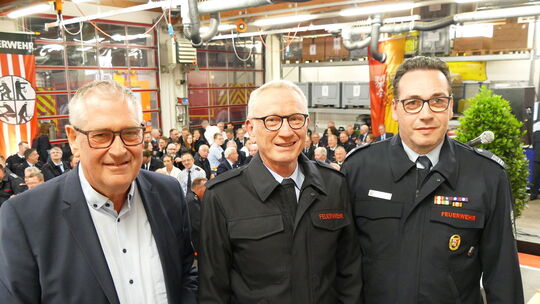 Ein Foto zum Abschied mit Peter Diewald (von links), Guido Orthen und Marcus Mandt.