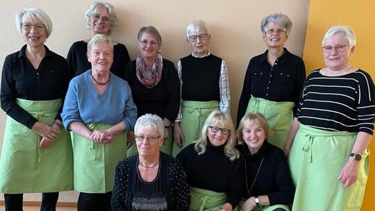 Zum Mittagstischteam in Bruchweiler gehören (von links hinten): Renate Brill, Waltraud Scherer, Klaudia Thomas, Sofia Becker, So