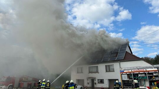 Dachstuhlbrand in Glan-Münchweiler