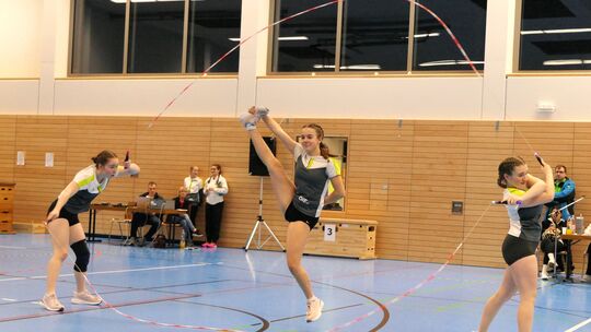 Dieses Team des TV Oberstein hat alleine schon durch ihre DM-Teilnahme überrascht. Paulina Ackermann, Nelly Lorenz und Zoe Fuchs