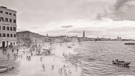 Venedigs Uferpromenade Riva degli Schiavoni in der verschränkten Sicht zweiter Künstler mit beinahe 150 Jahren Abstand: Hiroyuki