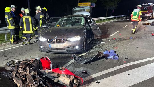Motorradunfall auf der Bundesstraße 13