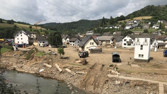 Wie ein Kriegsschauplatz: die Ortsgemeinde Schuld im Juli 2021. Wie ein Kriegsschauplatz: die Ortsgemeinde Schuld im Juli 2021.