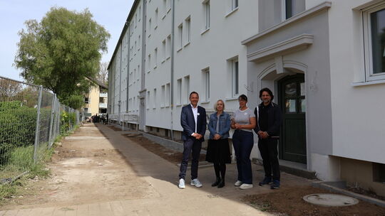 GSG-Chef David Meurer (von links) und seine Kollegen Rebecca van Boemmel, Natascha Schmitz und Thomas Quirin verschafften sich e