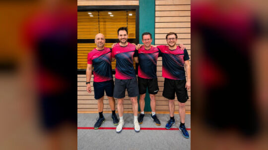 Die SG Untere Lahn (von links Sascha Graf, Markus Mandry, Nico Wollschlag und Philipp Wallroth) hat die Nerven behalten und das