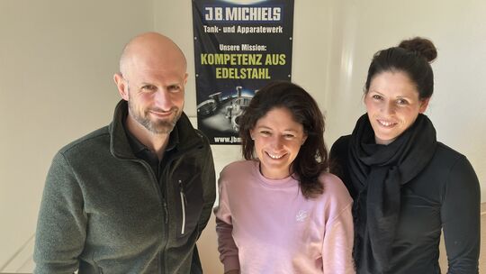 Die Köpfe des Unternehmens J.B. Michiels: (von links) Alexander Walser, Nina Schneider und Eva Holzbrink. Die Köpfe des Unternehmens J.B. Michiels: (von links) Alexander Walser, Nina Schneider und Eva Holzbrink.