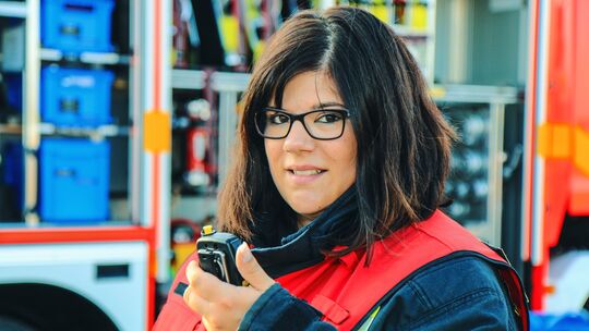 Bei der Freiwilligen Feuerwehr leitet Nicole Werner als Gruppenführerin ein Team von neun Kollegen.
