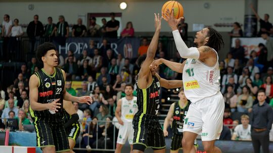 Devonte McCall (am Ball im Spiel gegen Bayreuth) erzielte gegen Gießen 14 Punkte.