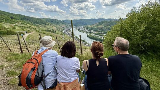 Auf der Lönshöhe genießen Wanderer die herrliche Aussicht.