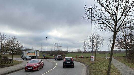 Die geplante Ost-West-Achse soll in Koblenz-Metternich einen Knotenpunkt mit Brücke erhalten (Bildmitte, im Grünen) – in Verlän