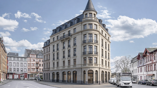 Ein Gegenentwurf des Regionalverbands Unteres Mittelrheintal des Vereins Stadtbild Deutschland für die Eckbebauung in Koblenz-Lü
