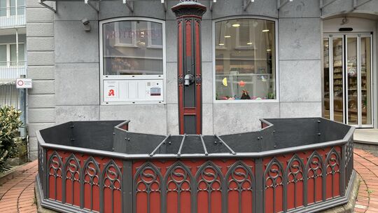 Wieder dort wo er hingehört: Der Apothekerbrunnen steht vor der Hirsch-Apotheke in Birkenfeld.
