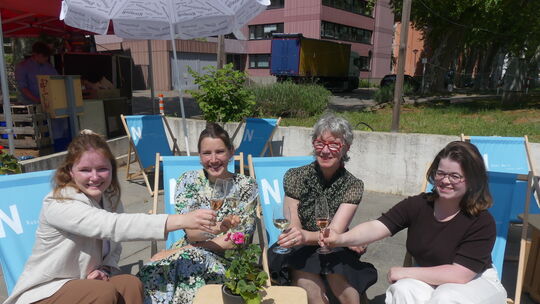 Die Verantwortlichen von Weinland Nahe (von links) Lara Mindnich, Pauline Baumberger-Brand, Anja Moser und Laurence Frick hoffen