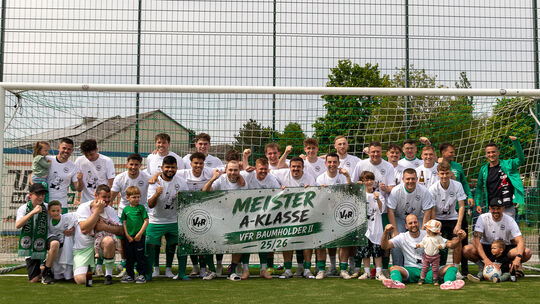 Der VfR Baumholder II hat es geschafft. zum zweiten Mal in drei Jahren setzt er sich die Meisterkrone in der Fußball-A-Klasse Bi