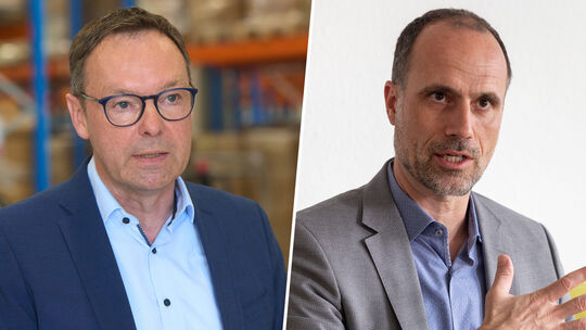 Alexander Wilhelm (links) ist Geschäftsführer des Landeskrankenhauses - und soll es nach dem Willen von Gesundheitsminister Clem