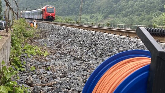 Ein Zug steht auf den Gleisen der Moselstrecke bei Winningen: Für Bahnreisende geht in dem Flusstal zwischen Trier und Koblenz g