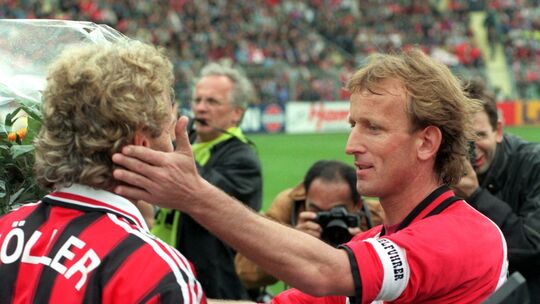 Rudi Völler (l) und Andreas Brehme Rudi Völler (l) und Andreas Brehme