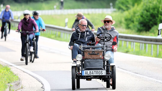 Nicht nur Fahrräder, sondern auch einige exotisch anmutende Gefährte waren im Wiedtal unterwegs.