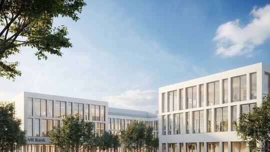 So soll spätestens Ende 2028 die neue Firmenzentrale der Volksbank Rhein-Ahr-Eifel in Mendig aussehen.