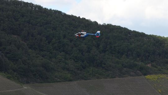 Polizei, Höhenrettung und Rettungsdienst wurden am 15. Mai zu einem Einsatz am Mittelrhein-Klettersteig in Boppard alarmiert.
