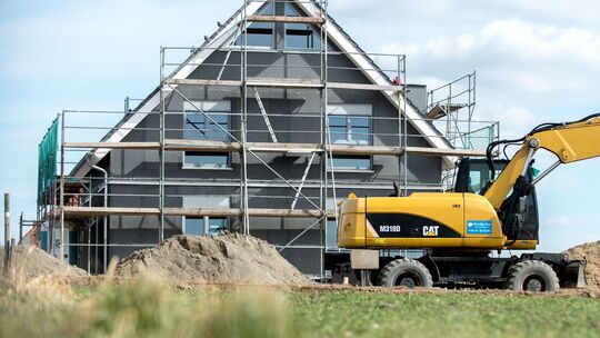 Baustelle eines Einfamilienhauses Baustelle eines Einfamilienhauses