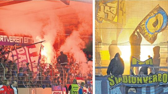 Die TuS Koblenz (links) bezeichnet die Partien gegen Eintracht Trier als die einzigen Derbys. Die Rivalität der Vereine mit der
