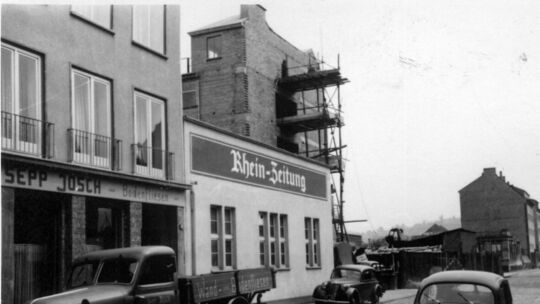 Bauarbeiten zum neuen Verlagsgebäude der Rhein-Zeitung in der Koblenzer Innenstadt, Ecke Stegemannstraße-Viktoriastraße-Schlosss Bauarbeiten zum neuen Verlagsgebäude der Rhein-Zeitung in der Koblenzer Innenstadt, Ecke Stegemannstraße-Viktoriastraße-Schlosss