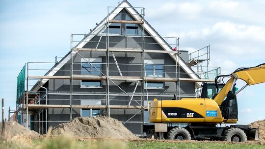 Baustelle eines Einfamilienhauses