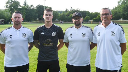 Sie bilden auch in der neuen Saison das Trainerteam des SV Winterbach: Patrick Jungblut (von links), Elias Pfenning, Torben Sche