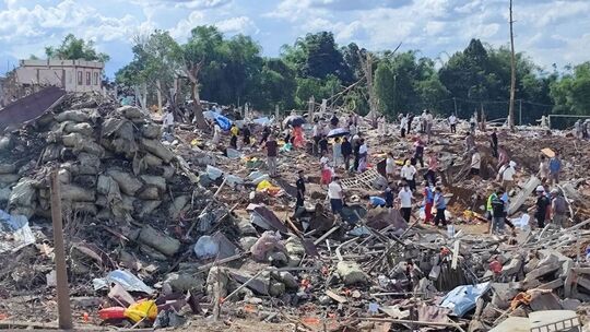 Nach Explosion von Munitionslager in Myanmar