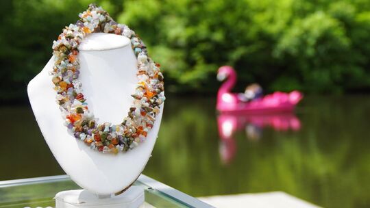 Wer mit Mineralien oder Schmuck nichts am Hut hatte, konntebeim Edelsteinmarkt in Idar-Oberstein zumindest noch Tretboot fahren.