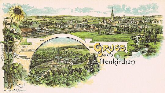 Die Kreisstadt Altenkirchen vor Jahrzehnten auf einer Ansichtskarte.
