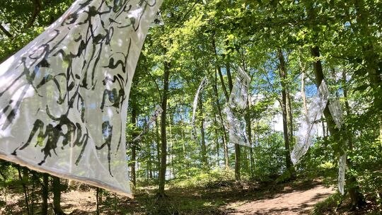 Märchenhaft: Auf dem Kunstparcours durch den Wald begegnet man beim Forestival auch den kalligraphischen Arbeiten von Chris Ailm