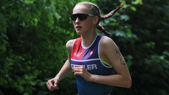 Ihre Laufstärke spielte Pauline Solbach (hier beim Mons-Tabor-Triathlon) auch in Lübeck aus, wo sie sich im Endspurt die DM-Bron