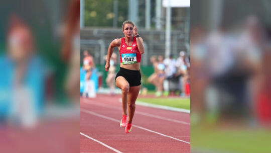 Wurde ihrer Favoritenrolle über die 100 Meter gerecht: Jessica Roos von der LG Rhein-Wied.