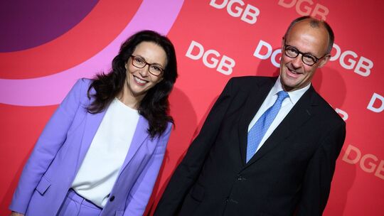 Fahimi und Merz beim DGB-Kongress Fahimi und Merz beim DGB-Kongress