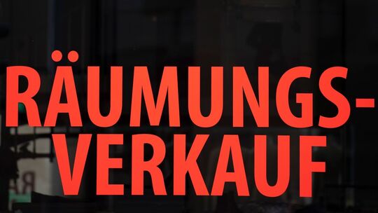 Räumungsverkauf im Einzelhandel