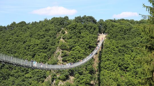 Geht es nach dem Stadtrat, soll es - wie hier in Mörsdorf - bald auch in Boppard eine Hängeseilbrücke geben.