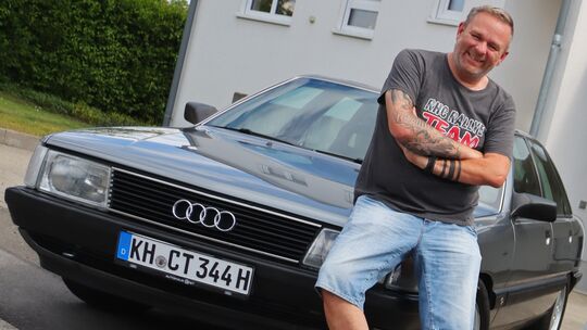 Jörg Haupenthal aus Stromberg und sein Audi 100 (Baujahr 1990): Der 51-Jährige organisiert mit dem RHC Rally-Verein selbst Oldti