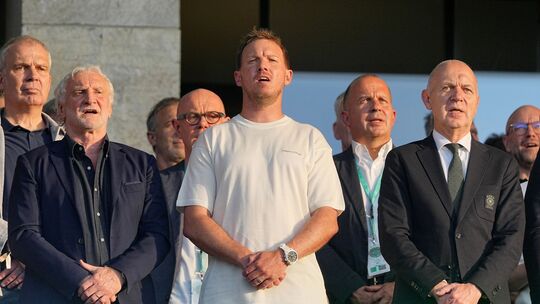 Rudi Völler, Julian Nagelsmann und Bernd Neuendorf Rudi Völler, Julian Nagelsmann und Bernd Neuendorf