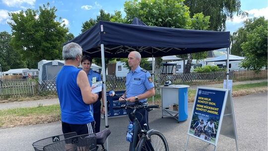 Fahrradprävention der PI Schweich am Moselufer