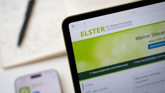 Das Online-Finanzamt «Mein ELSTER» auf einem Laptop