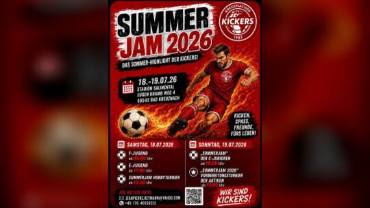 Mit diesem Plakat werben die Kickers für ihr Turnier.