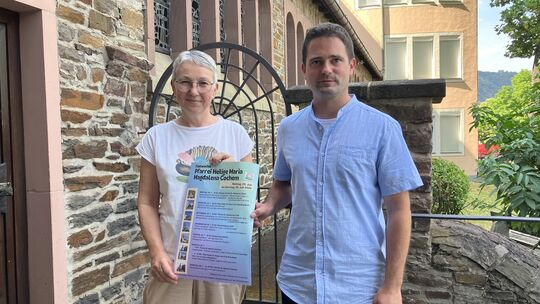 Britta Berens und Markus Adams stehen dem Pfarrgemeinderat der neuen Pfarrei Maria Magdalena Cochem vor. Mit einer Festwoche wol
