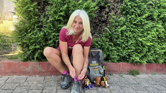 Auf die Plätze, fertig - los! Yvonne Schmidt freut sich schon auf den Moment, da sie in Essen ihre Sportschuhe schnürt, um auf d